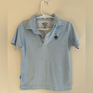Little boys blue stripe athletic collared shirt, size 3T